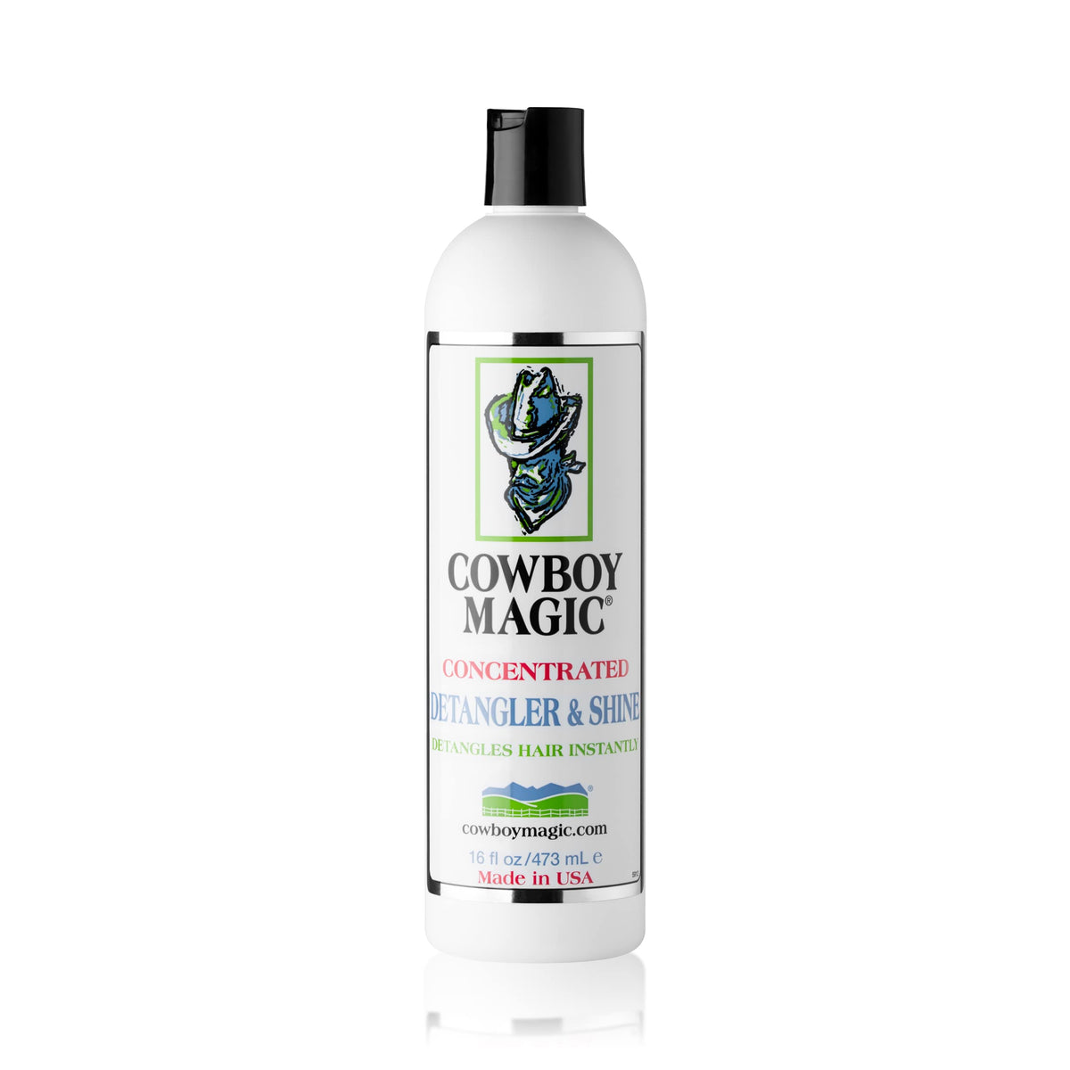Cowboy Magic detangler in hand demonstrating quick smoothing benefit