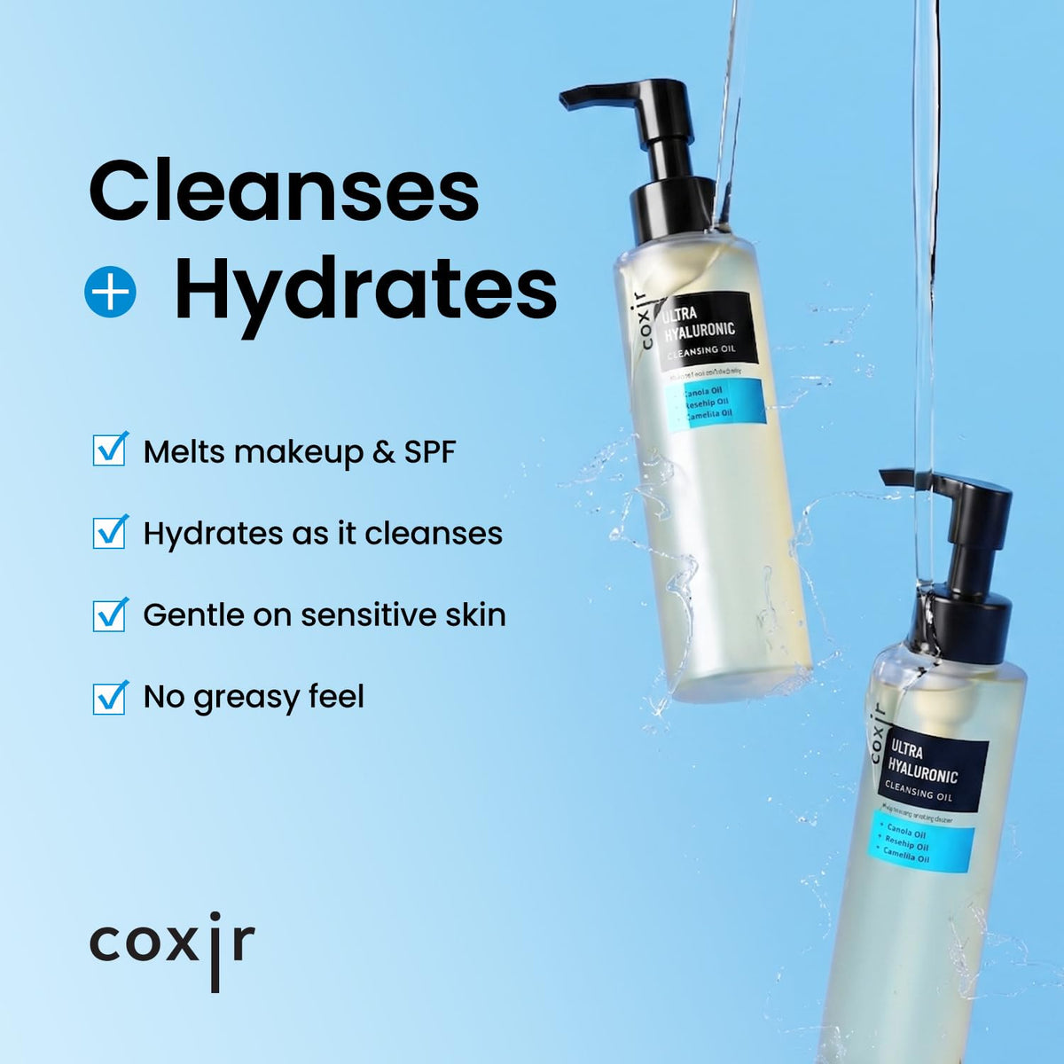 coxir pump dispense closeup demonstrating easy hygienic application