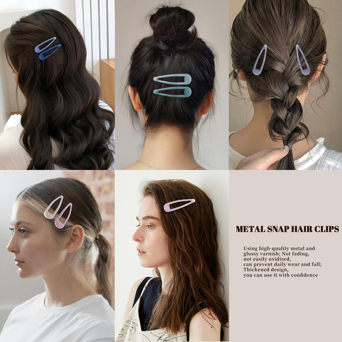 Cptots clips used in bridesmaid hair adding subtle color accents