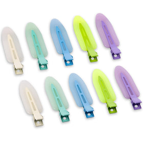 Cptots front packaging showing 10 colorful creaseless clips with clear benefit