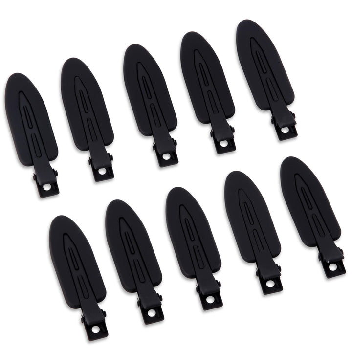 Cptots front packaging showing ten matte black creaseless clips and benefits