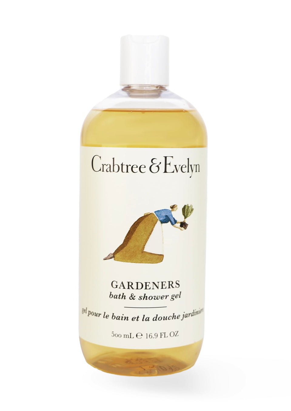 Crabtree & Evelyn bottle front view showing label and botanically inspired benefit
