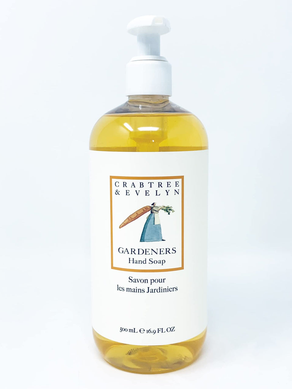 Crabtree & Evelyn front bottle showing size and herbal label for easy identification