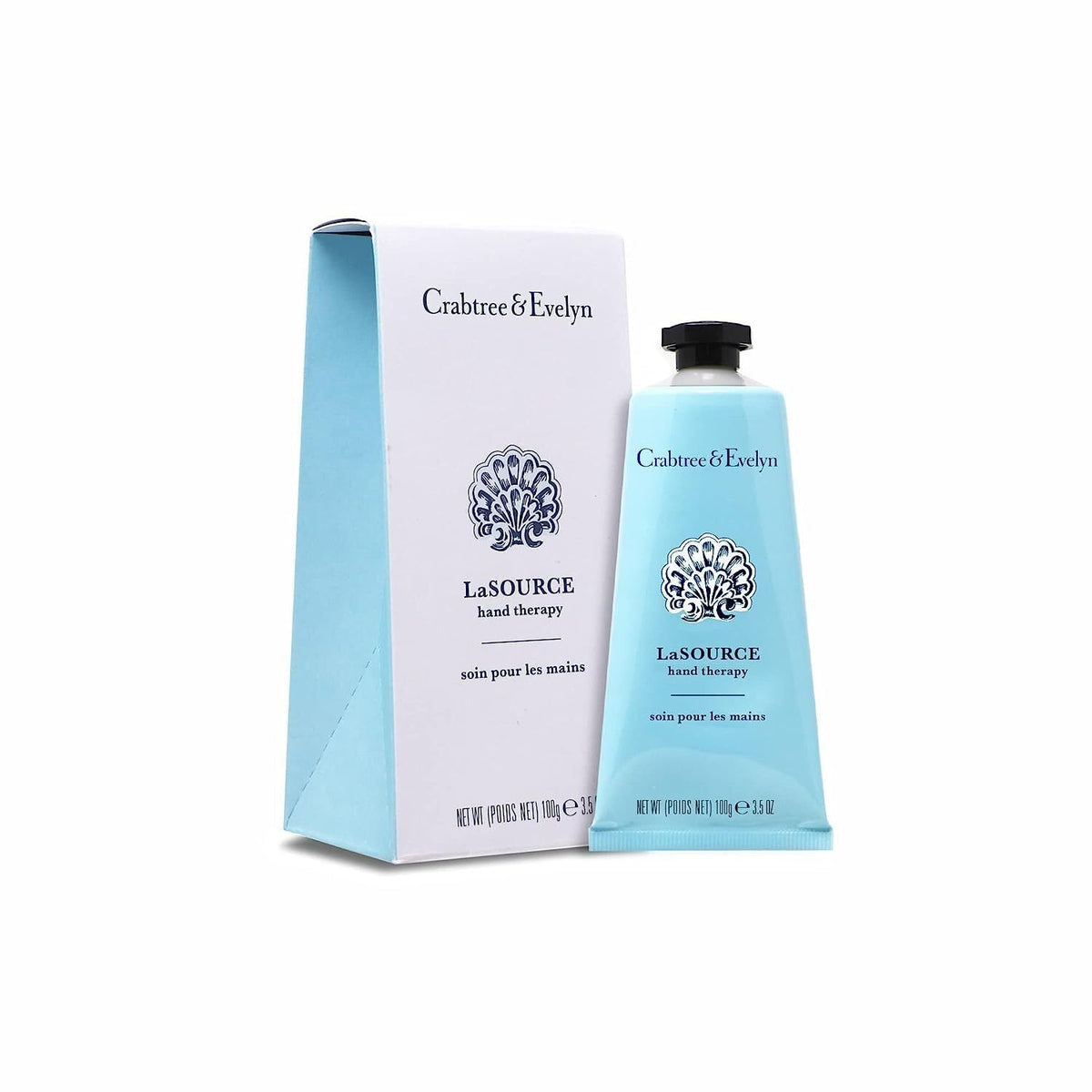 Crabtree & Evelyn La Source front packaging showing tube and label for quick recognition and benefit