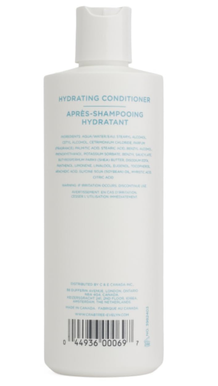 Crabtree & Evelyn poured conditioner texture highlighting creamy formula for detangling benefits