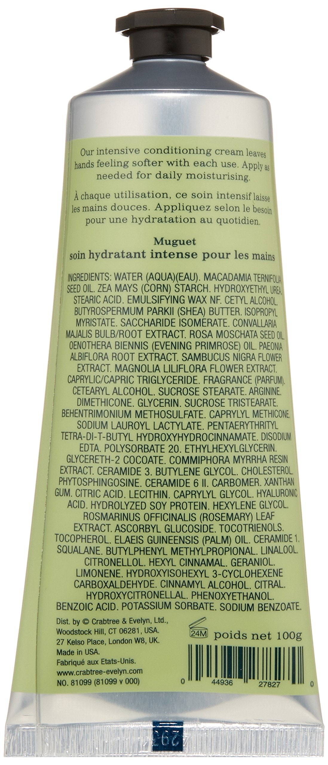 Crabtree & Evelyn cream texture close-up showcasing rich hydration and quick absorption