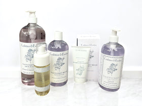 Crabtree & Evelyn bottle staged on bathroom sink offering decorative look and fragrant ambiance
