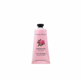 Crabtree & Evelyn front tube of Rosewater Hand Therapy Cream showing packaging and portability benefit