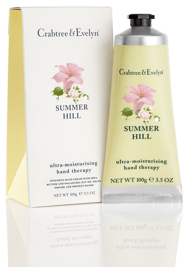 Crabtree & Evelyn Summer Hill front tube showing label and size, conveys portable luxury