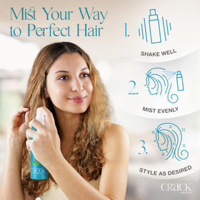Crack being applied to damp hair showing detangling and styling prep benefits