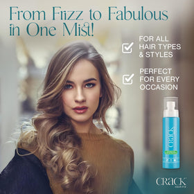 Crack bottle inside a bag lifestyle shot promoting on-the-go hydration and shine