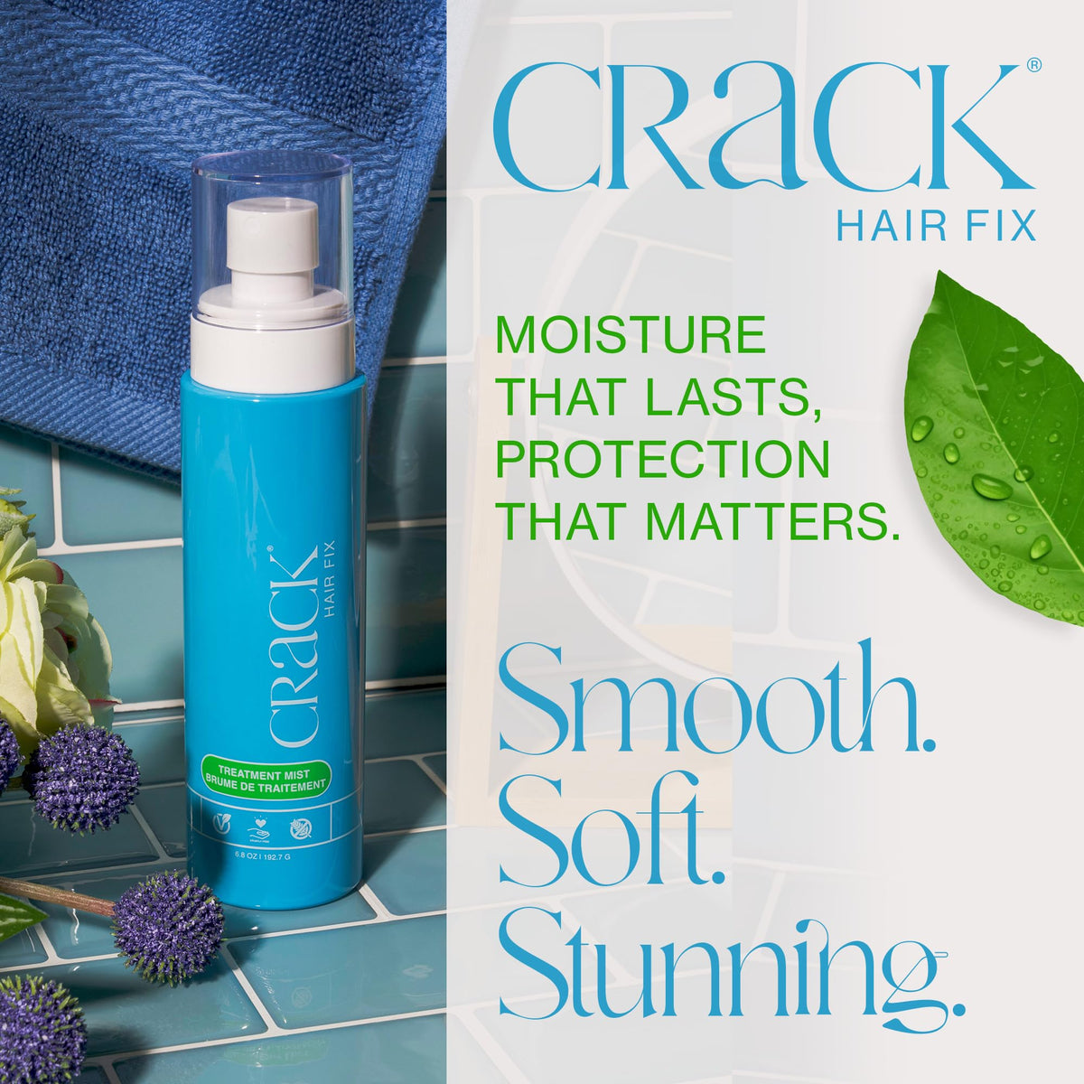 Crack mist spraying to show fine nozzle action for even lightweight coverage