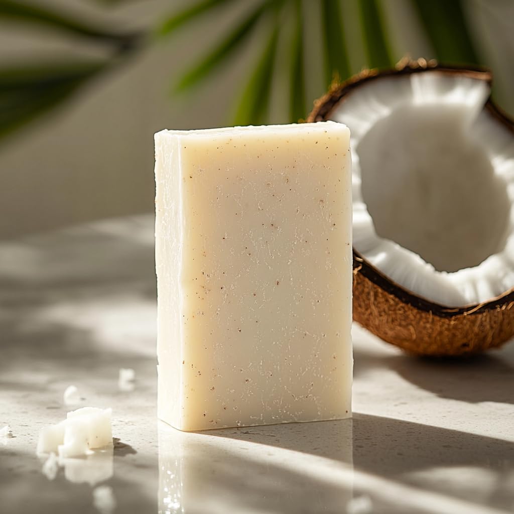 Crate 61 Organics soap held in hand for scale illustrating true bar size and travel‑friendly convenience