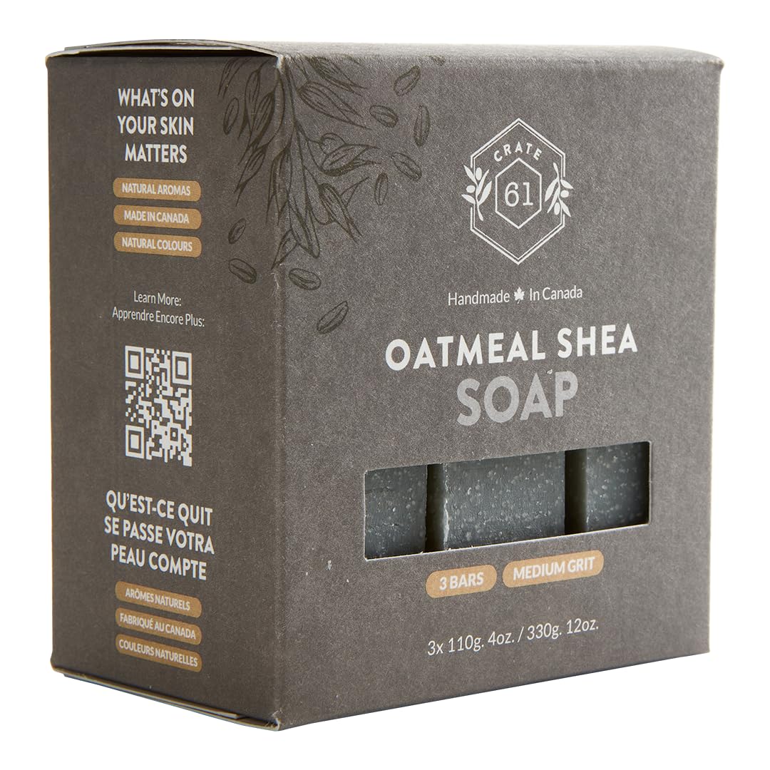 Crate 61 Organics close-up of bar texture highlighting oatmeal particles and creamy lather