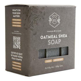 Crate 61 Organics close-up of bar texture highlighting oatmeal particles and creamy lather