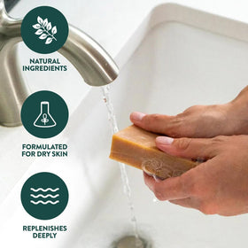 Crate 61 Organics styled on bathroom shelf in a tidy setting promoting everyday sustainable self-care