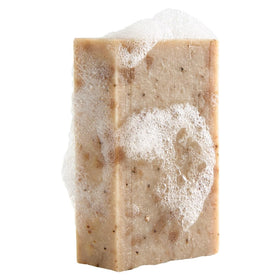 Crate 61 Organics soap in hand producing foam to show gentle cleanse