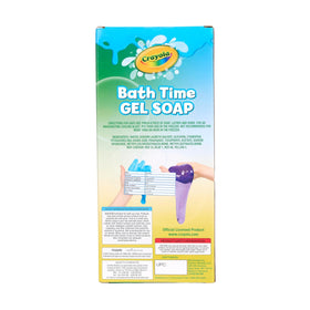 Crayola bath slime lids and labels detail highlighting brand safety and instructions