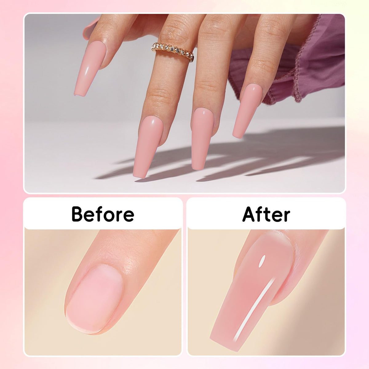 Creaglam applied extensions side view demonstrating long-lasting strength