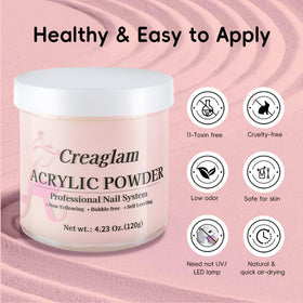 Creaglam powder close-up texture showing smooth bubble-free finish