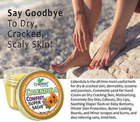 Creation Pharm comfrey leaves detail showing source ingredient and nourishing benefit