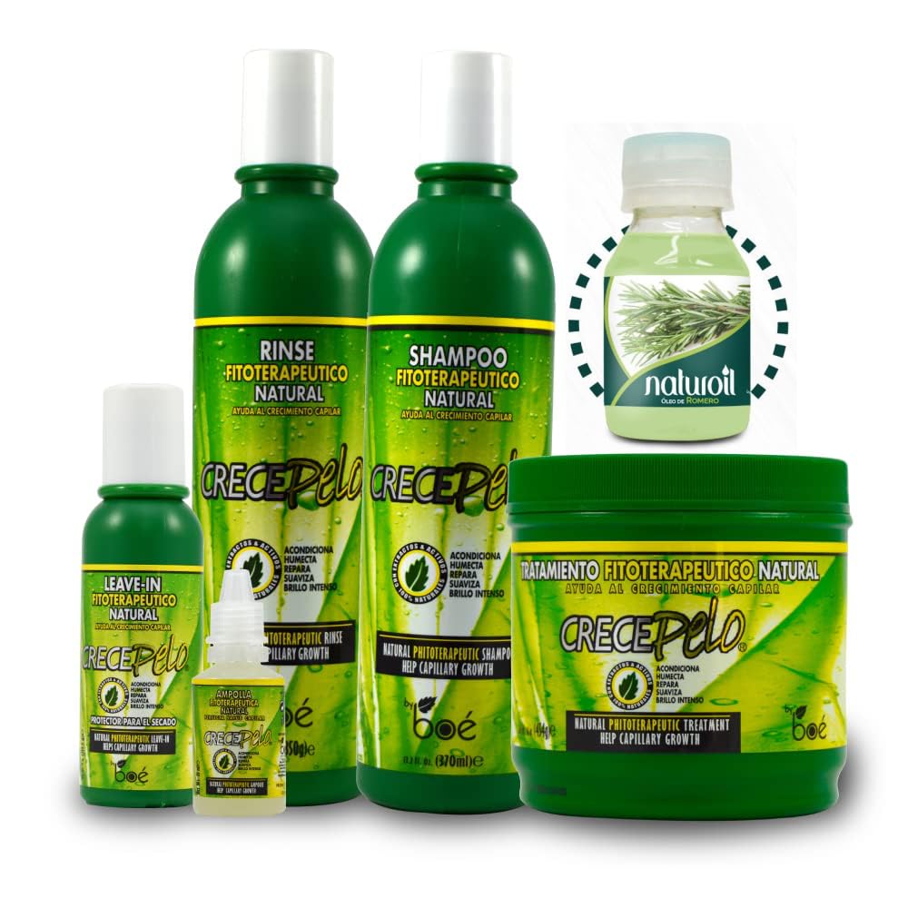 Crece Pelo BOE front packaging showing full kit and tote for organized travel