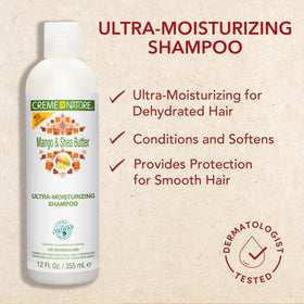 Creme of Nature label close-up showing ingredients and certification