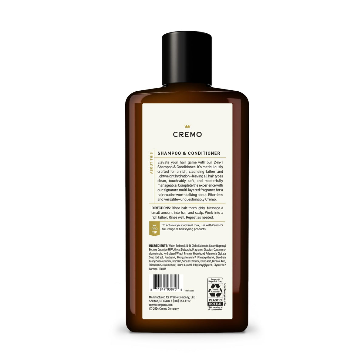 Cremo on bathroom shelf lifestyle shot signaling premium grooming routine