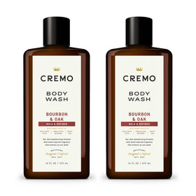 Cremo bottle front showing label and bourbon oak scent for premium appeal