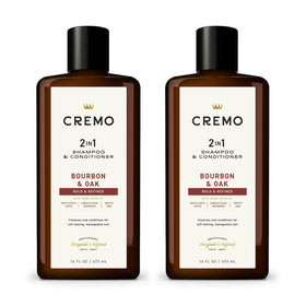 Cremo front bottle showing packaging and elegant shower storage benefit