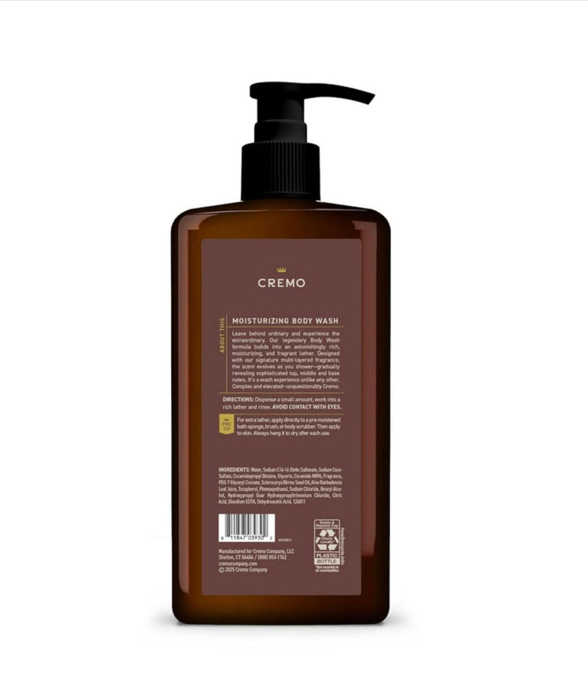 Cremo bottle on shower shelf in bathroom, suggesting daily grooming upgrade