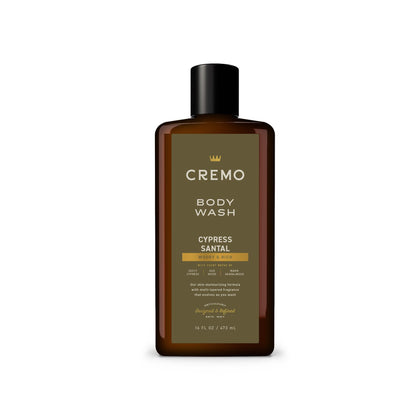 Cremo Cypress Santal front packaging showing label and bottle benefit