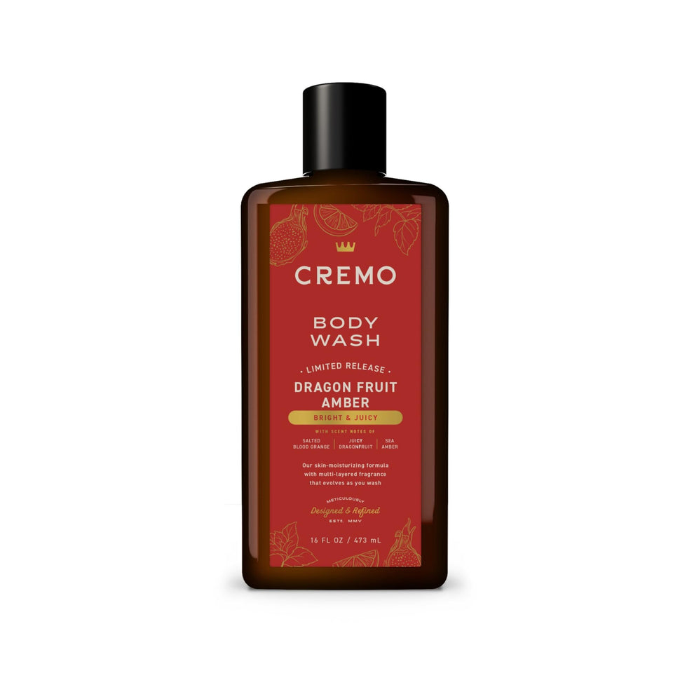 Cremo front bottle shot showing label and 16 fl oz size for clear product ID and benefit