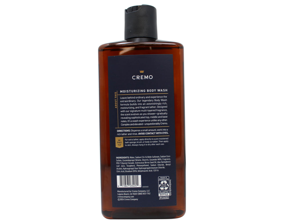 Cremo Italian Bergamot label detail emphasizing citrus notes and freshness
