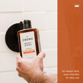 Cremo in shower on male model illustrating daily grooming use