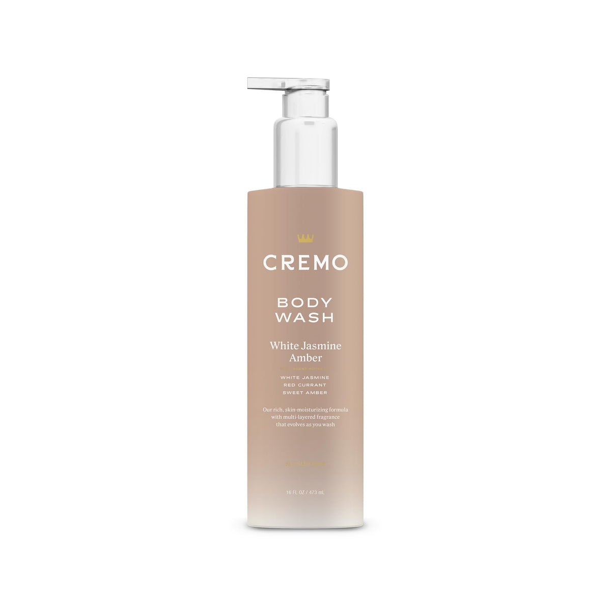 Cremo bottle front view showing label and fragrance for elegant display