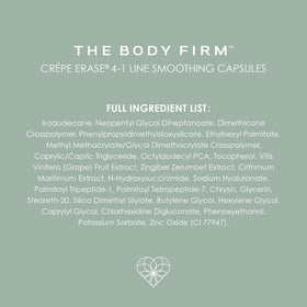 Crepe Erase ingredients label highlighting TruFirm botanical complex