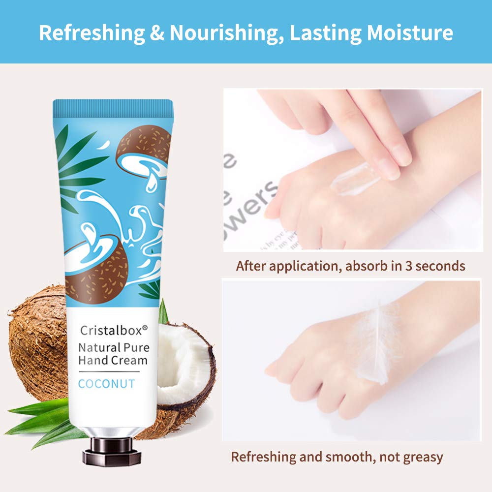 CRISTALBOX being applied to hands demonstrating hydration and quick absorption