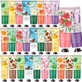 CRISTALBOX front packaging showing 28 travel hand lotion tubes and variety