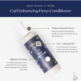 Cristina's Curls conditioner in hands demonstrating high slip to detangle with less breakage