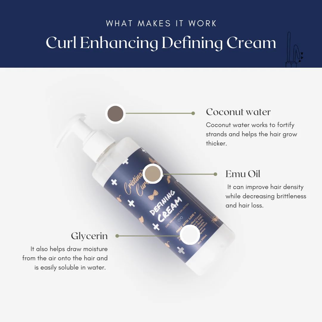 Cristina's Curls cream texture close-up highlighting smooth slip for detangling
