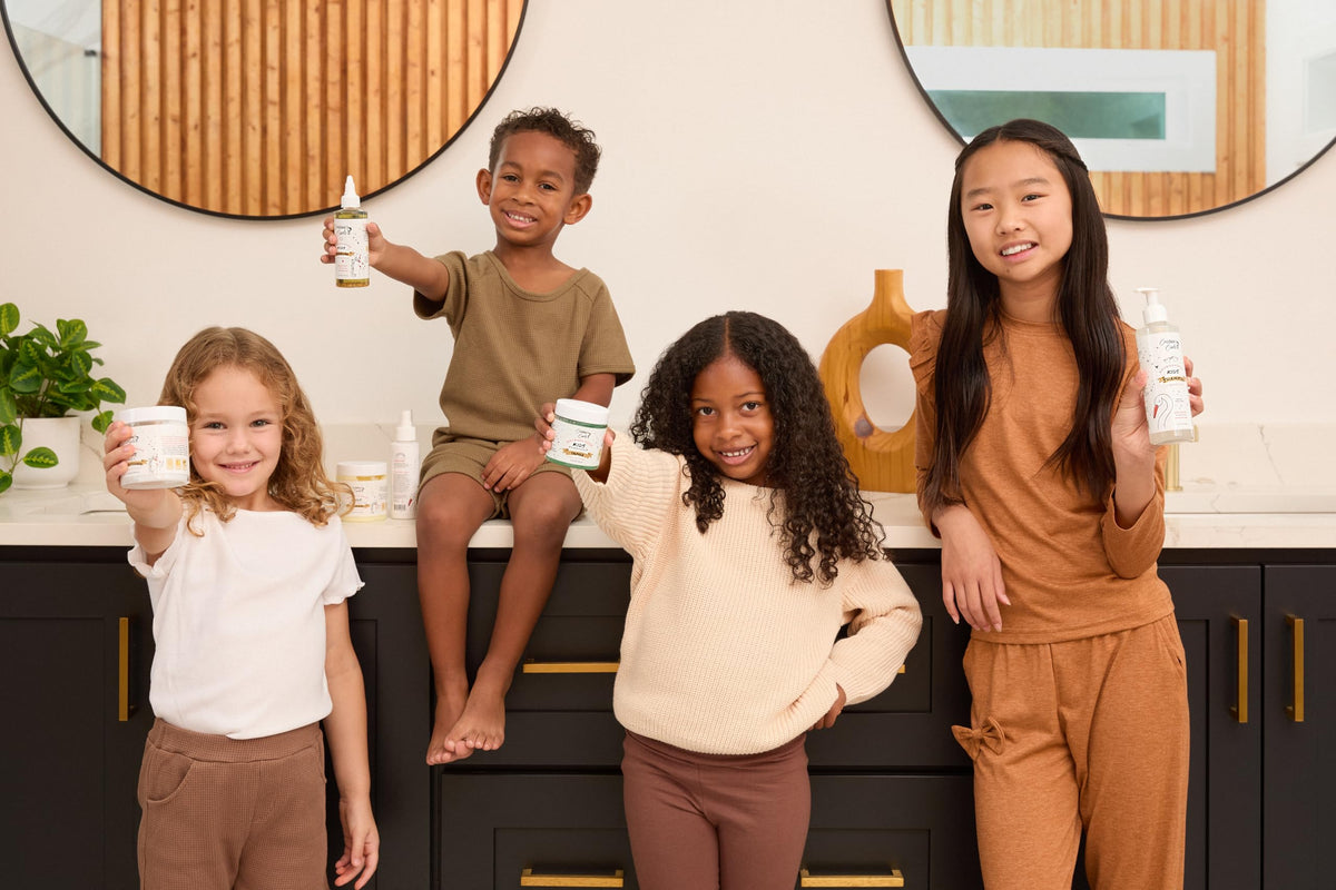 Cristina's Curls used on braided bun in lifestyle scene for polished, child-friendly look