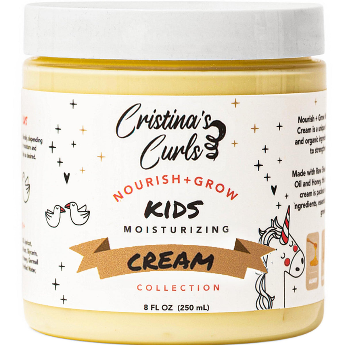 Cristina's Curls front packaging showing product and benefits