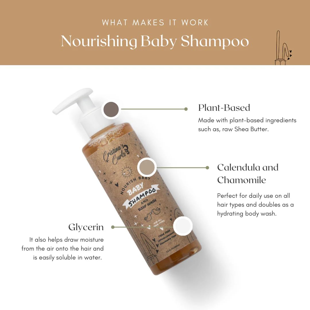 Cristina's Curls shampoo texture closeup highlighting low-foam, tear-free cleansing