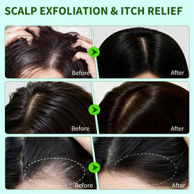 Criszenv in-hand application at roots demonstrating how the scrub targets buildup for deeper cleansing