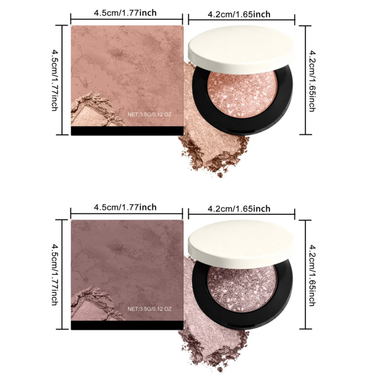 CRIVERY staged evening makeup setup highlighting metallic shades' radiance