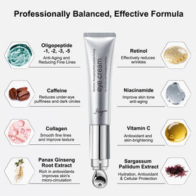 Crogooe being used under-eye with massage tip to reduce puffiness and aid absorption