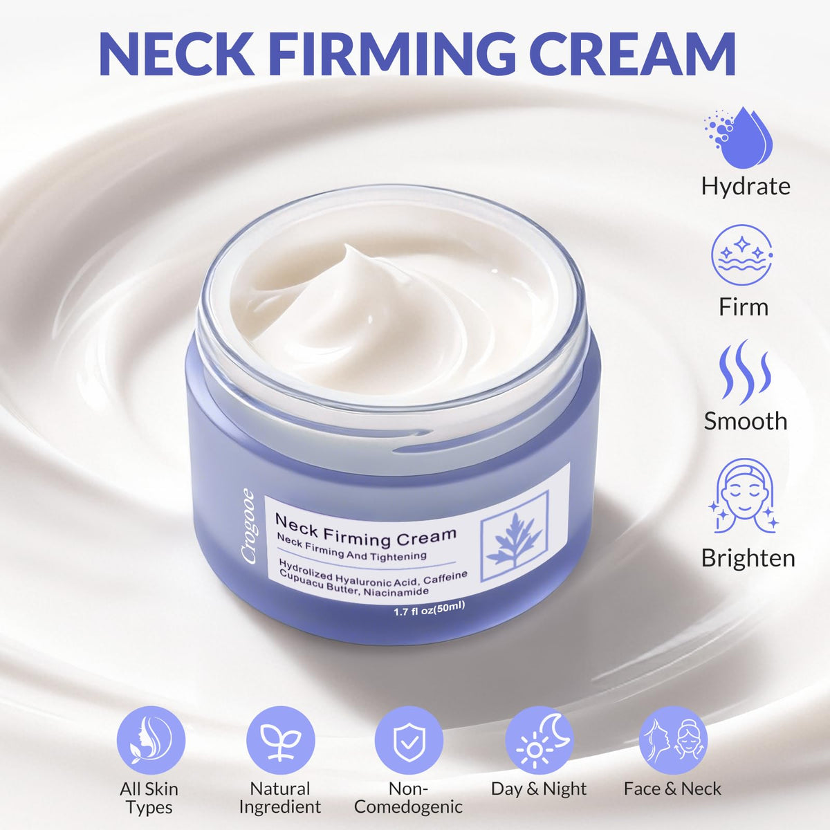 Crogooe cream texture close-up highlighting smooth, hydrating consistency