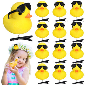 Croknit front view of yellow duck clip showing playful design and easy styling
