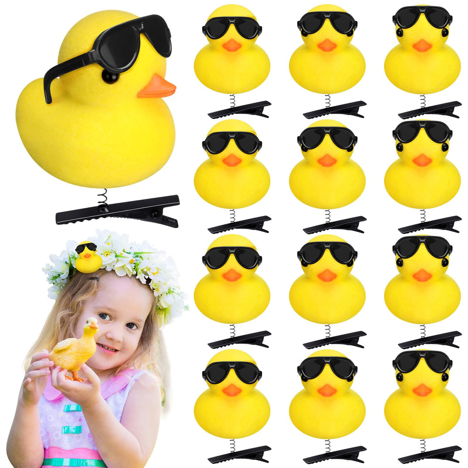 Croknit front view of yellow duck clip showing playful design and easy styling